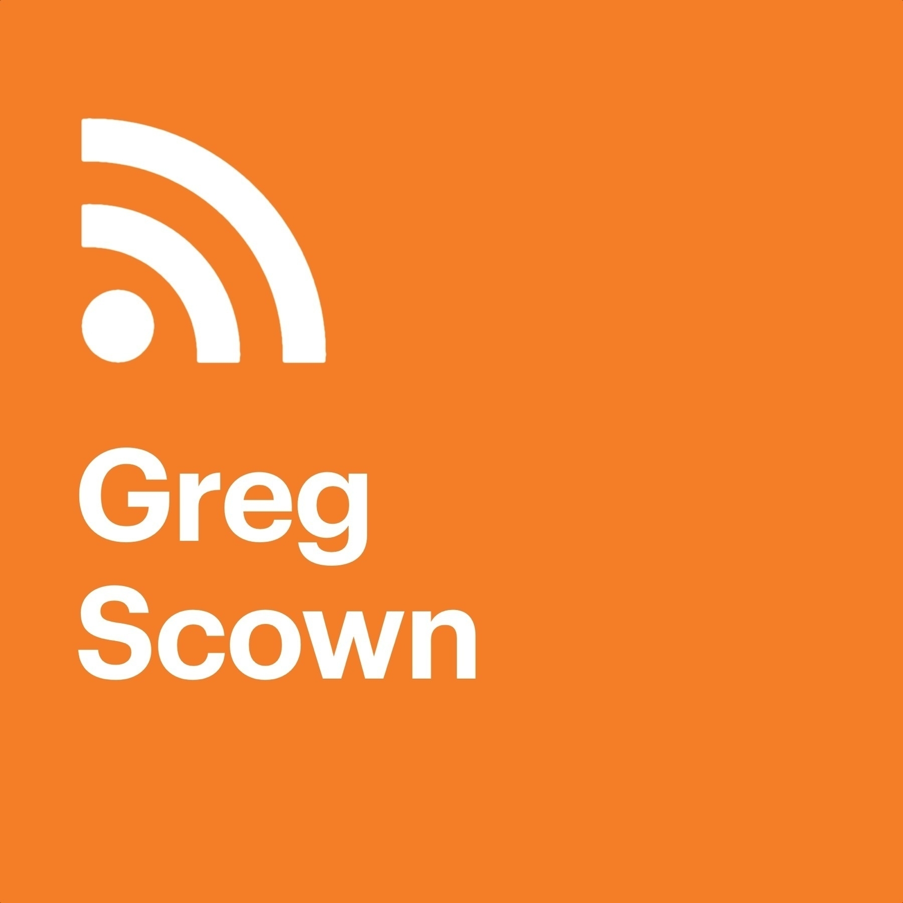 The RSS icon with the name Greg Scown underneath it